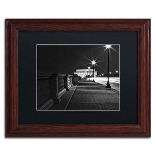 Gregory OHanlon Lincoln Memorial Bridge Black Matte, Wood Framed