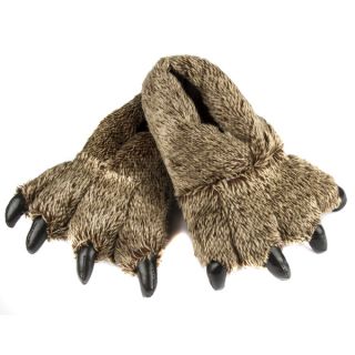 Leisureland Unisex Brown Animal Bear Paw Furry Slippers   16850297