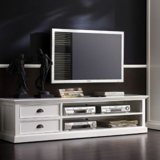 Halifax White Mahogany TV Console and Media Center with 2 Drawers   TV Stands
