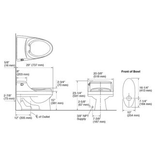 Barrington Elongated Bowl with Pressure Lite Flushing Technology, Less