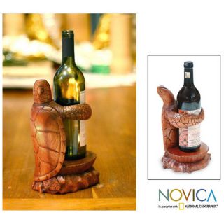 Wood Gift from the Sea Wine Bottle Holder (Indonesia)   11361939