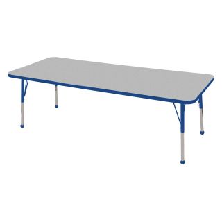 ECR4KIDS Gray Rectangle Adjustable Activity Table   24L x 72W in.   Classroom Tables and Chairs