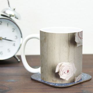 Smile by Cristina Mitchell 11 oz. Wood Roses Ceramic Coffee Mug by