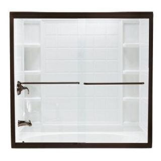 STERLING Finesse 57 in. x 70 1/16 in. Semi Framed Sliding Shower Door in Deep Bronze SP5475 57DR G05