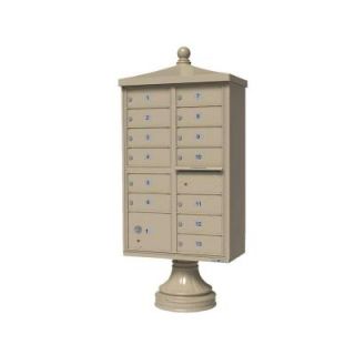 Florence Vital 1570 13 Mailboxes 1 Parcel Locker 1 Outgoing Pedestal Mount Cluster Box Unit 1570 13V2SD