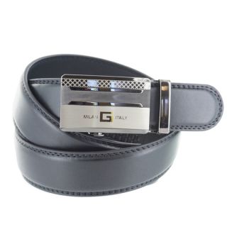 Faddism Mens Genuine Leather Belt with Milan Italy Gun Metal Buckle