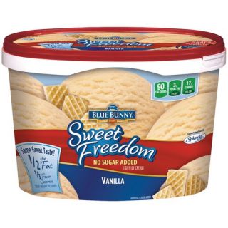 Blue Bunny Sweet Freedom Vanilla No Sugar Added Light Ice Cream, 1.75 qt