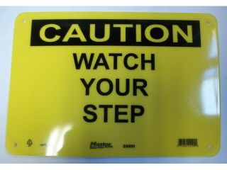 Master Lock Caution Watch Your Step Sign Black on Yellow S9800