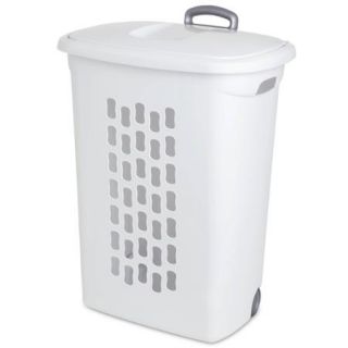 Sterilite Wheeled Laundry Hamper  White (Available in Case of 3 or Single Unit)