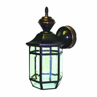 Heath Zenith 150° Antique Copper Lexington Lantern with Clear Beveled Glass HZ 4175 AC