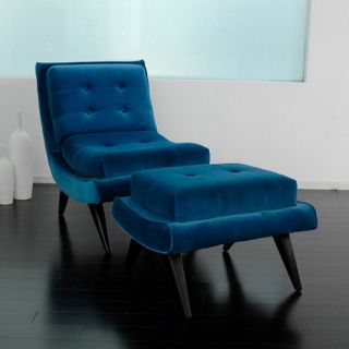 Armen Living Retro Blue 5th Avenue Accent Chair   Accent Chairs