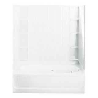 STERLING Ensemble 36 in. x 60 in. x 72 in. Bath and Shower Kit with Right Hand Drain inWhite 76100120 0