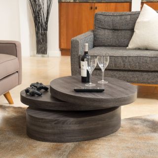 Christopher Knight Home Carson Oval Mod Rotating Wood Coffee Table