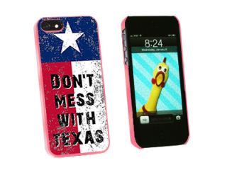 Don't Mess With Texas   Flag Distressed   Snap On Hard Protective Case for Apple iPhone 5   Pink