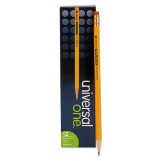 Universal One Blackstonian Yellow Barrel Pencil (10 Packs of 12