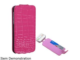 KTA Enterprises Glossy Genuine Pink iPhone 5 PU Leather Case With Magnetic Clip KTA 231