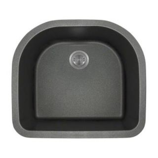 MR Direct Undermount Composite 24 3/4 in. Single Bowl Kitchen Sink in Black 824 Black