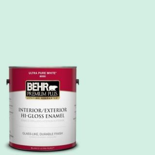 BEHR Premium Plus 1 gal. #P420 1 Spring Frost Hi Gloss Enamel Interior/Exterior Paint 805001