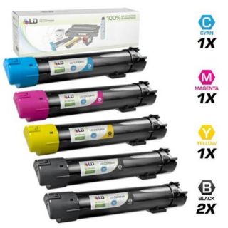 LD Remanufactured Replacements for Dell 5PK HY Toner Cartridges Includes:2 330 5846 BLK, 1 330 5850 C, 1 330 5843 M, & 1 330 5852 Y for use in Dell Color Laser 5120cdn, 5130cdn, & 5140cdn