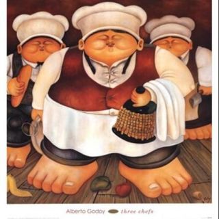 Three Chefs Poster Print by Alberto Godoy (26 x 28)