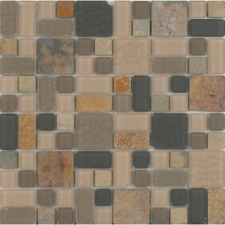 EPOCH Architectural Surfaces Ka Oi Multicolor Mosaic Glass/Metal/Stone Wall Tile (Common: 12 in x 12 in; Actual: 11.75 in x 11.75 in)