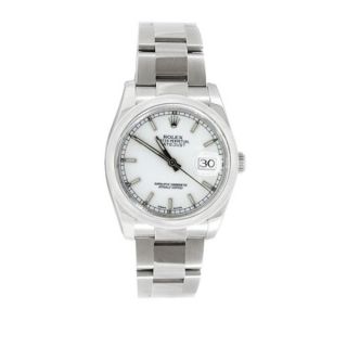 Pre owned Rolex Mens Datejust 116200 Stainless Steel White Dial Watch