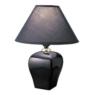 ORE International 13 in. Ceramic Black Table Lamp 608BK