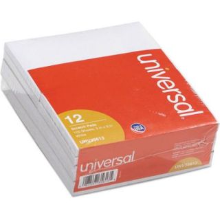 Universal Scratch Pads, Unruled, 3" x 5", White, 100 Sheets, 12 Pack