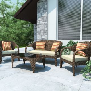 Harrison 4 Piece Lounge Seating Group with Cushions