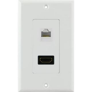 GE UltraPro 1 HDMI and 1 Ethernet RJ45 Combination Wall Plate 87722