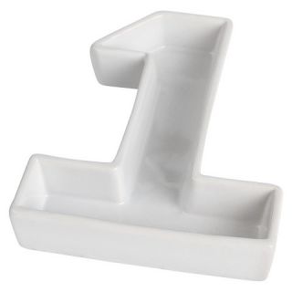 Candy Dish White Ceramic Assorted Numbers