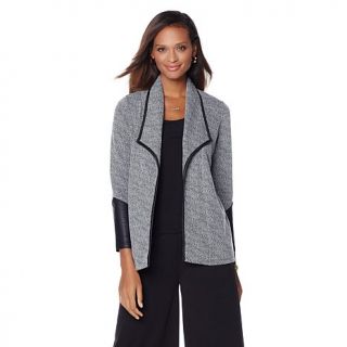 Slinky® Brand Boucle Jacket with Faux Leather Trim   7869019