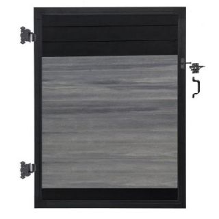 Veranda Euro Style 4 ft. W x 6 ft. H Black Top Oxford Grey Aluminum/Composite Adjustable Fence Gate EF 64400