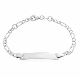 Sterling Essentials Sterling Silver Childrens Figaro Chain ID Bracelet