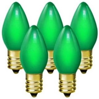 Queens of Christmas WL C7P G Green Dimmable C7 E12 Base Incandescent Ceramic Bulbs   Pack of 25