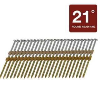 Hitachi 2 in. x 0.113 in. Full Round Head Electro galvanized Plastic Strip Framing Nails (6,000 Pack) 10123