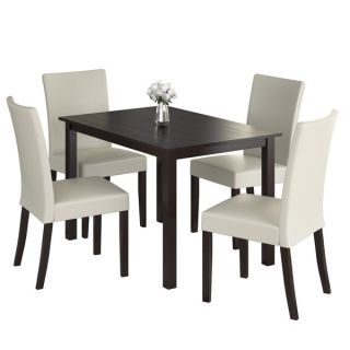 CorLiving DRG 595 Z5 Atwood 5 piece Dining Set with Cream Leatherette