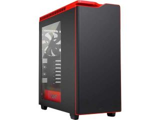 Refurbished: NZXT RB CA H440W M1 Black/Red Steel / Plastic ATX Mid Tower Computer Case