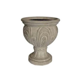 MPG 10 in. x 12 in. Cast Stone Challis Urn in Limestone PF4653AL