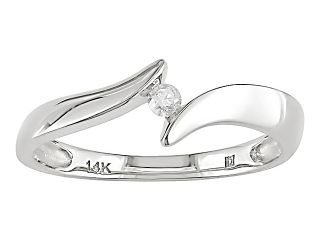 14K White Gold .05 ctw Diamond Swirl Tension Ring