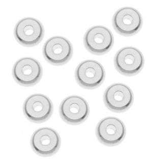 Silver Plated Heishe Spacers Beads 4mm (100)