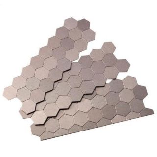 Aspect Honeycomb Matted 4 in. x 12 in. Metal Decorative Tile Backsplash in Brushed Stainless (1 sq. ft.) A98 50