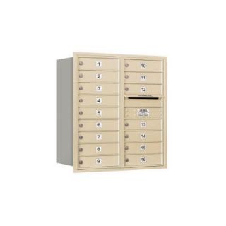 Salsbury Industries 3700 Series 34 in. 9 Door High Unit Sandstone Private Rear Loading 4C Horizontal Mailbox with 16 MB1 Doors 3709D 16SRP
