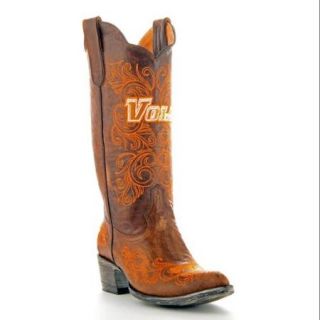 Gameday Ladies 13" Brass Leather University Of Tennessee Cowboy Boots Size 8.5