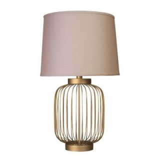 Fangio Lighting 23 in. Dull Gold Wire Cage Metal Accent Lamp QT 1639