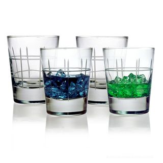Tartan Double Old Fashioned Glasses (Set of 4)