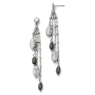 SS Ruthenium Plated D/C Post Dangle Earrings (2.7IN x 0.8IN )