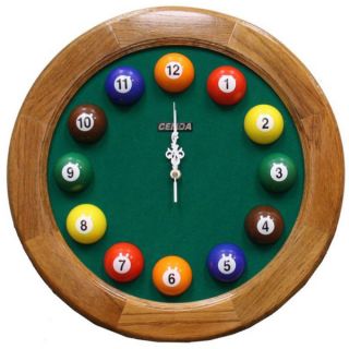Green 17 inch Round Pool Clock