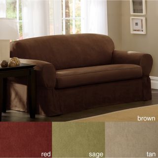 Maytex Piped Suede 2 piece Sofa Slipcover   Shopping   Big