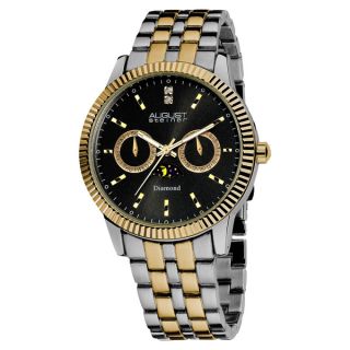 August Steiner Mens Swiss Quartz Multifunction Diamond Bracelet Watch
